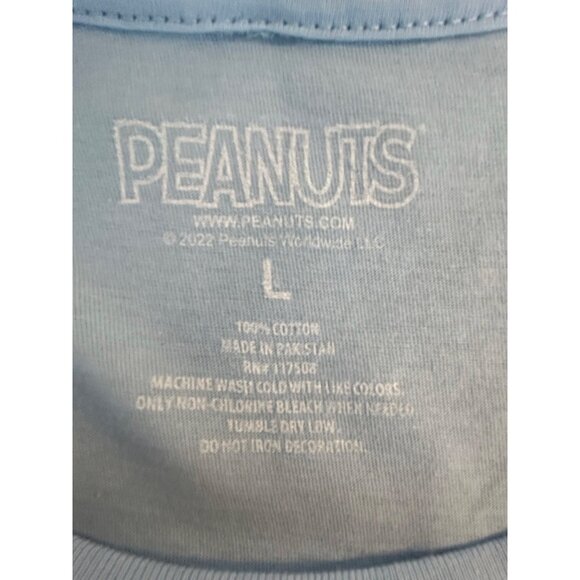 Snoopy Astronaut Sky Blue T-Shirt By Peanuts Large 100% Cotton Crewneck Unisex - Picture 3 of 6